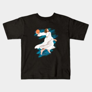 Jesus is playing basket ball Kids T-Shirt